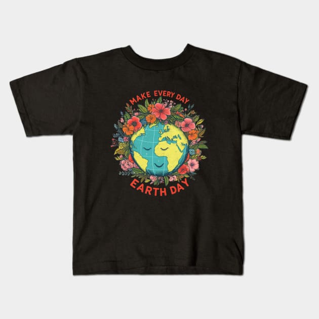 Earth Day 2024 Kids T-Shirt by BukovskyART